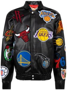 Jeff Hamilton x NBA Collage veste en cuir vegan - Noir