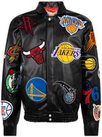 Jeff Hamilton x NBA Collage veste en cuir vegan - Noir - thumbnail