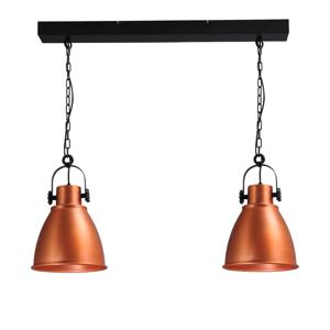 Masterlight Roodkoperen eetkamerlamp Industria 2x27 Bow roodkoper met zwart 2007-55-55-B-K-70-2