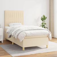 Boxspring met matras stof crèmekleurig 80x200 cm