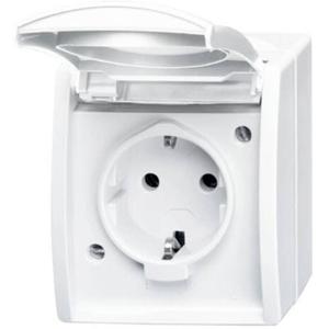 ABB 2CKA002083A0831 Geaard stopcontact IP44 Wit, Zuiver wit (RAL 9010)