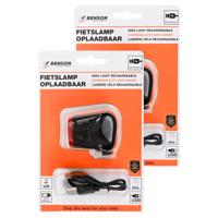 LED fietslamp - 2x - rood - USB oplaadbaar - waterbestendig