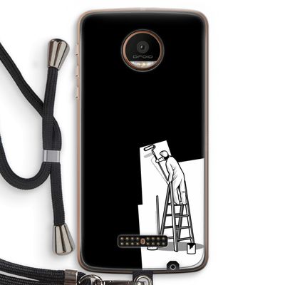 Musketon Painter: Motorola Moto Z Force Transparant Hoesje met koord