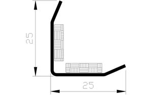 Hoekbeschermer rvs 25x25mm (1.5mtr)