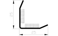 Hoekbeschermer rvs 25x25mm (1.5mtr)