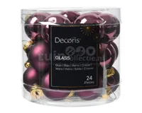 Kerstballen Glas Ø2,5cm Dark Mauve 24st
