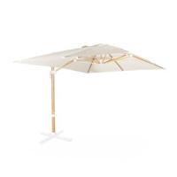 sweeek - Rechthoekige parasol 3x4m, paal met houteffect