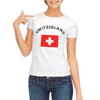 Wit dames t-shirt Zwitzerland - thumbnail