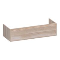 Brauer Hope - Onderkast - 120 cm - met 1 Softclose Lades Greeploos en 2 Sifon Uitsparingen Lamellen Eiken Wit