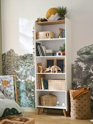 Boekenkast LIGNE CONFETTI wit/hout