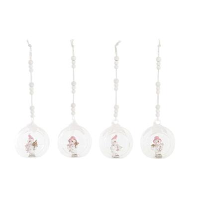 Kerstversiering DKD Home Decor Kristal Hars (7 x 6 x 8 cm) (4 Stuks)