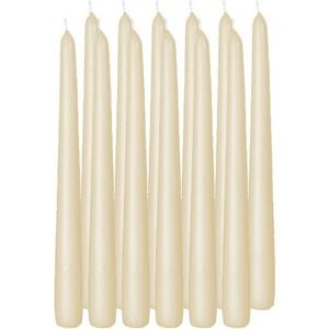 Enlightening Candles Dinerkaarsen - 12x stuks - creme wit - 8 branduren - 25 cm - kandelaar kaarsen