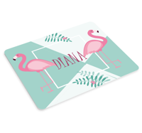 Originele muismat Schattige flamingo's met bladeren