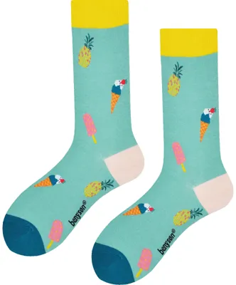 Benyson Sokken Ananas - Organisch katoen 1- Paar - Vrolijke katoenen sokken met leuke en grappige print - Dames - Heren