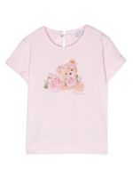 Monnalisa t-shirt en coton à imprimé graphique - Rose