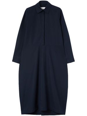 Jil Sander robe-chemise en coton biologique à manches longues - Bleu