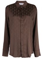 Marine Serre chemise à motif Moon Diaman en jacquard - Marron - thumbnail