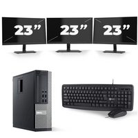 Dell Optiplex 790 SFF - Intel Core i7-2e Generatie - 16GB RAM - 256GB SSD - Windows 10 + 3x 23 inch Monitor