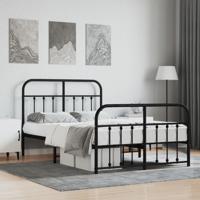 Bedframe met hoofd- en voeteneinde metaal zwart 120x190 cm