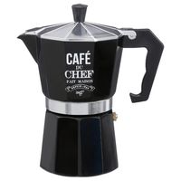 Secret de Gourmet Moka pot/percolator - aluminium - 300 ml - zwart - thumbnail