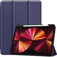 Basey iPad Pro 2021 (11 inch) Hoesje Kunstleer Hoes Case Cover -Donkerblauw