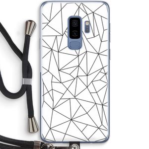 Geometrische lijnen zwart: Samsung Galaxy S9 Plus Transparant Hoesje met koord