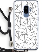 Geometrische lijnen zwart: Samsung Galaxy S9 Plus Transparant Hoesje met koord