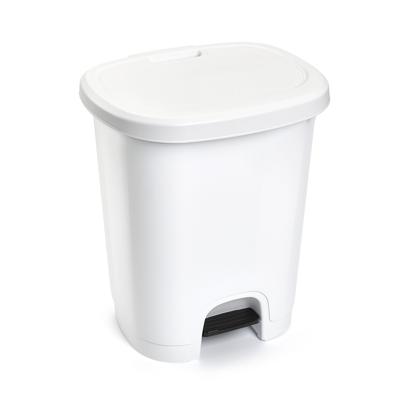 Plasticforte Pedaalemmer - wit - 18 liter - 33x28x40 cm - kunststof - prullenbak