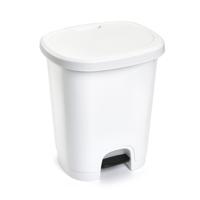 Plasticforte Pedaalemmer - wit - 18 liter - 33x28x40 cm - kunststof - prullenbak
