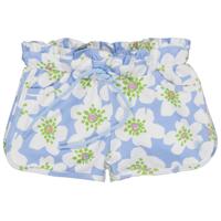 Quapi Zomer broek meisjes - blauw - AOP bloemen - Fyna