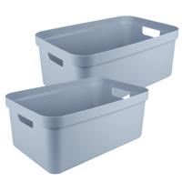 Sunware opbergbox Sigma Home - 2x - kunststof - 45 liter - lichtblauw - opberg dozen/bakken Sunware opbergbox Sigma Home - 2x - kunststof - 45 liter - lichtblauw - opberg dozen/bakken