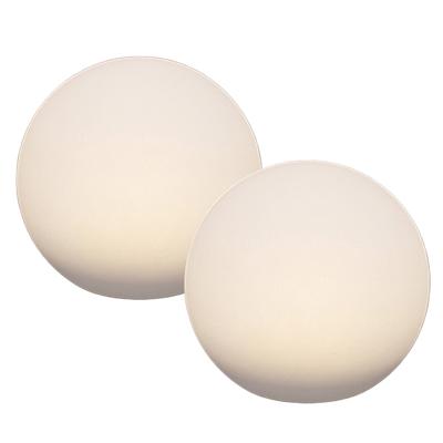 Solar bol lamp - 2x - kunststof - D25 cm - warm wit - tuinverlichting