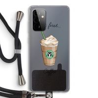 But first coffee: Samsung Galaxy A72 5G Transparant Hoesje met koord