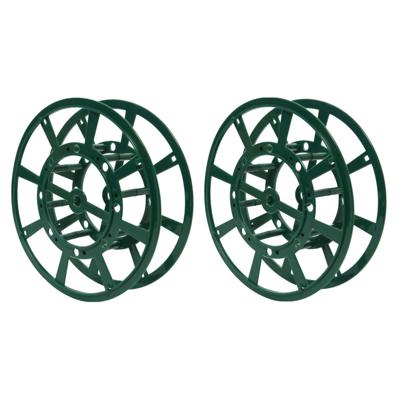 Lumineo haspel - 4x stuks - groen - kunststof - 20 cm - voor kerstverlichting - opruimen/opbergen
