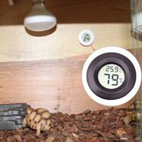 Digitale ronde gevormde Reptile vak heeft Thermometer & Hygrometer met Screen Display (zwart)