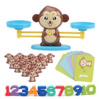 Aap evenwicht schaal Toy kind educatieve math speelgoed (bruin)