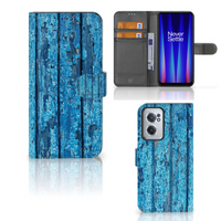 OnePlus Nord CE 2 Book Style Case Wood Blue - thumbnail