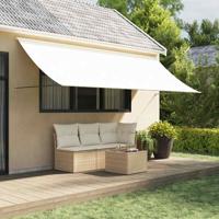 VidaXL Luifel uittrekbaar 400x150 cm stof en staal crèmekleurig
