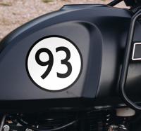 Afgerond klassiek getal motor sticker