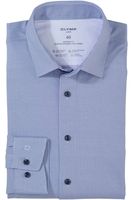 OLYMP Luxor 24/Seven Dynamic Flex Modern Fit Jersey shirt blauw, Motief - thumbnail