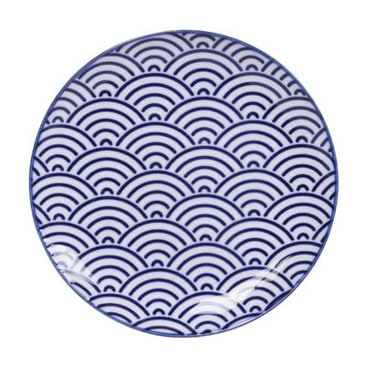 Ontbijtbord Golven - Tokyo Design Studio Nippon Blue - 20.6 x 2.2cm