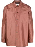 Jil Sander chemise satinée à manches longues - Marron