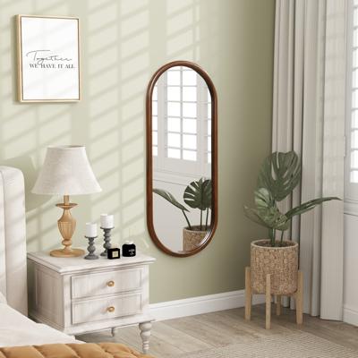 110 x 45 cm Wandspiegel met Houten frame Ovaal Volledige Lichaams Spiegel Hangspiegel Make-up Spiegel