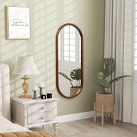 110 x 45 cm Wandspiegel met Houten frame Ovaal Volledige Lichaams Spiegel Hangspiegel Make-up Spiegel