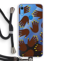 Hands dark: Huawei Y6s Transparant Hoesje met koord