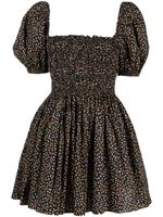 Matteau floral-print shirred minidress - Noir