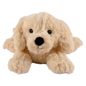 Warmte/magnetron opwarm knuffel - Hond/golden retriever - bruin - 33 cm - pittenzak   -