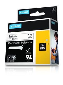 Dymo IND labels van permanente polyester 6 mm x 5,5 m printlint