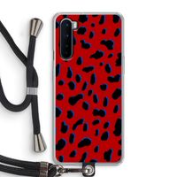 Red Leopard: OnePlus Nord Transparant Hoesje met koord