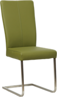 Groene leren industriële eetkamerstoel Dare - poot vierkant rvs - Toledo Leer Apple Green (groen leer)